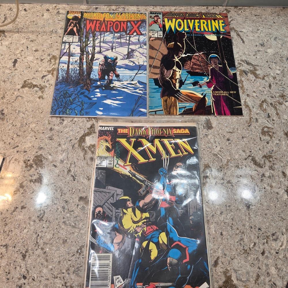 VTG Marvel Comics Wolverine Weapon X, X-Men Classic, Dark Phoenix Saga Lot of 3